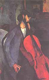 Photo:  Amedeo Modigliani, Le violoncelliste, 1909